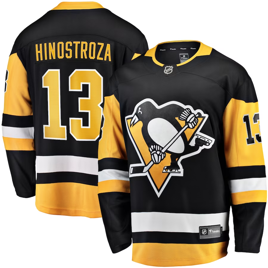 Men's Pittsburgh Penguins Vinnie Hinostroza #13 Black Jersey